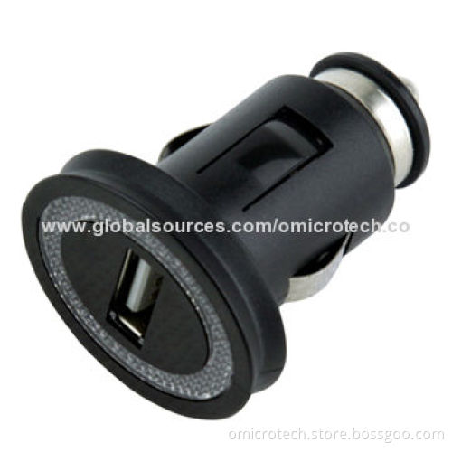 USB Car Charger, 12-24V DC/1,000mA Input, High-stability